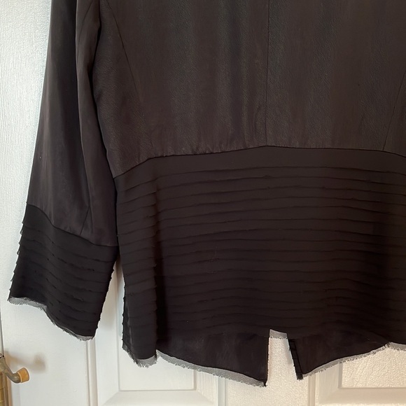 Anthropologie | Fleur Wood Strata Layered One Button Blazer Jacket Black 12 - Picture 8 of 11